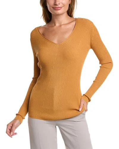 Shop Lafayette 148 Ribbed Sweater In Orange