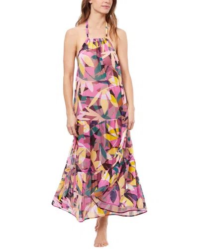 Profile By Gottex Women's Gioia Geometric Chiffon Maxi Dress In Pink