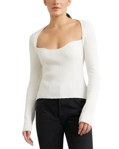 Shop Modern Citizen Hera Shrug Cutout Wool-blend Sweater In White
