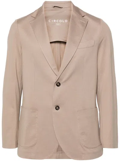 Shop Circolo 1901 Single-breasted Pique Jacket In Dove Grey