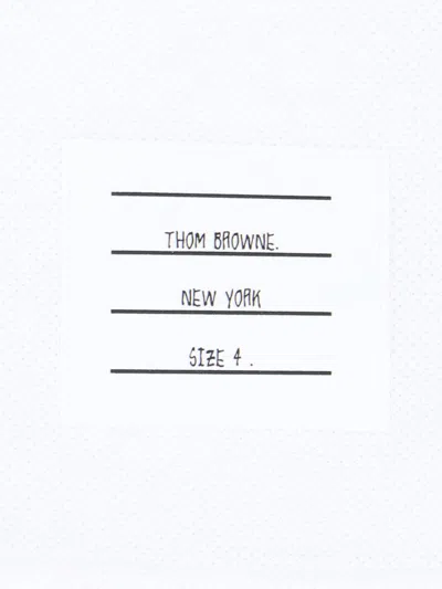 Thom Browne White Cotton T-shirt With Tricolor Stripe Detail