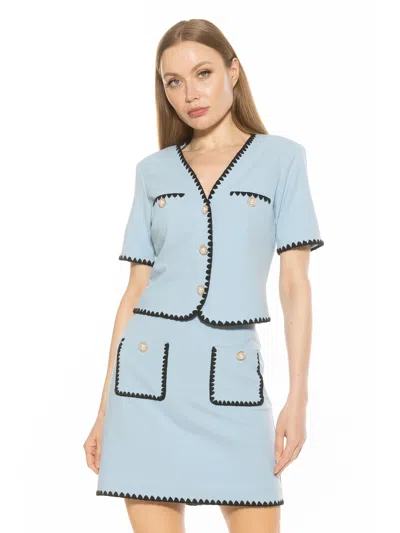 Alexia Admor Women's Willa Embroidered Edge Jacket In Blue