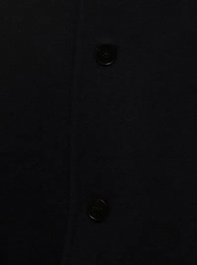 Shop Jil Sander 'sport' Black Single-breasted Coat With Tonal Buttons In Wool Man