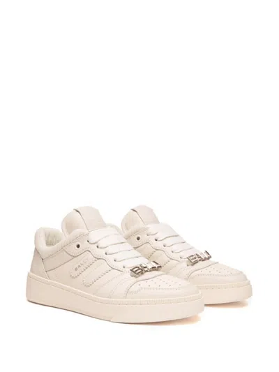 Shop Bally Raise Leather Sneakers In White