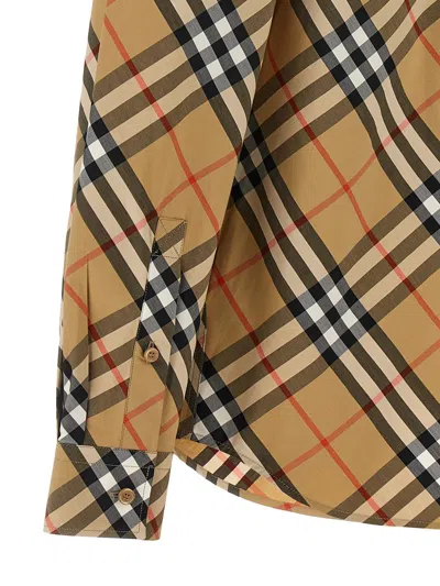 Shop Burberry Check Shirt In Beige