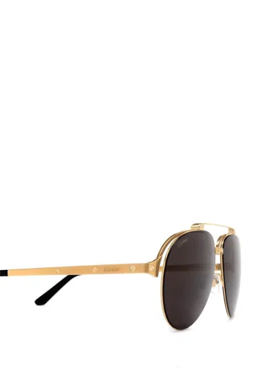 Shop Cartier Sunglasses In Gold