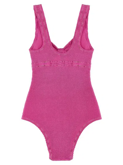Rotate Birger Christensen Reina Olga Swimsuit Bow Detail In Pink