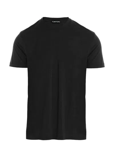 Shop Tom Ford Cotton Lyocell T-shirt In Black