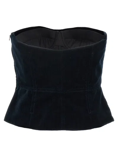 Tom Ford Velvet Strapless Top Fitted Silhouette In Blue