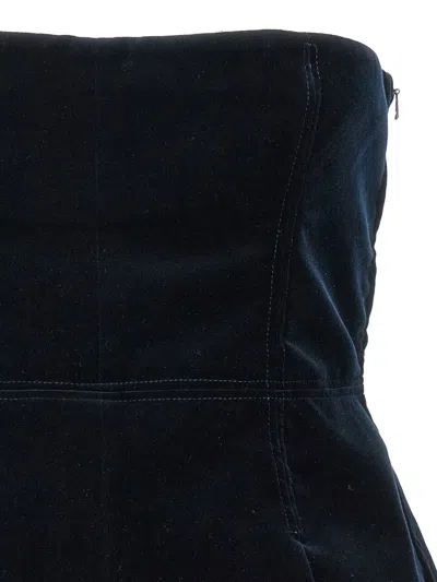 Tom Ford Velvet Strapless Top Fitted Silhouette In Blue