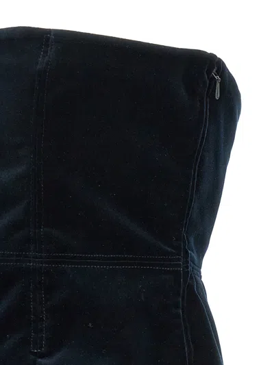 Tom Ford Velvet Strapless Top Fitted Silhouette In Blue