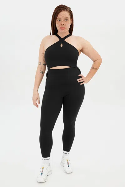 Girlfriend Collective Black Becca X Neck Bra