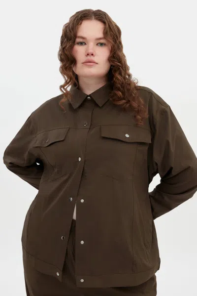 Girlfriend Collective Chestnut Wendy Tie Shacket