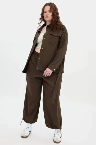 Girlfriend Collective Chestnut Wendy Tie Shacket