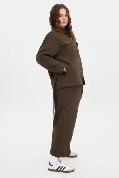 Girlfriend Collective Chestnut Wendy Tie Shacket