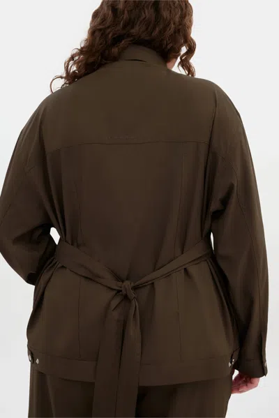 Girlfriend Collective Chestnut Wendy Tie Shacket
