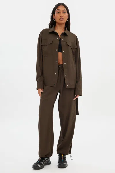 Girlfriend Collective Chestnut Wendy Tie Shacket