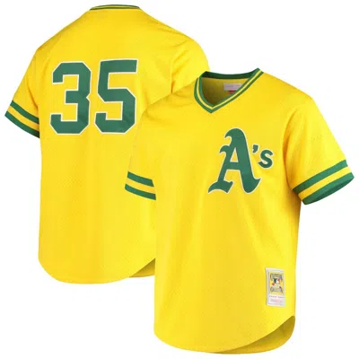 Mitchell & Ness Men's Mlb Authentic Rickey Henderson Oakland Jersey In Yellow In Yellow