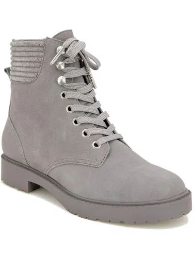 Splendid Sadie Womens Suede Almond Toe Combat & Lace-up Boots In White