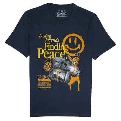 Rich & Rugged Apparel Men's Peace T-shirt In Navy In Blue
