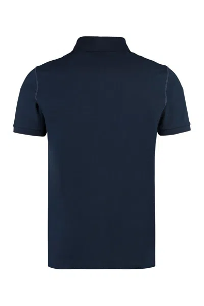 Dolce & Gabbana Cotton Polo Shirt With Buttoned Collar And Ribbed Accents In Blue
