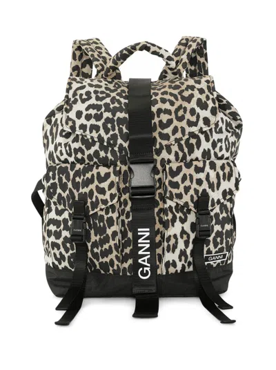 Shop Ganni Backpacks Bag In Multicolour