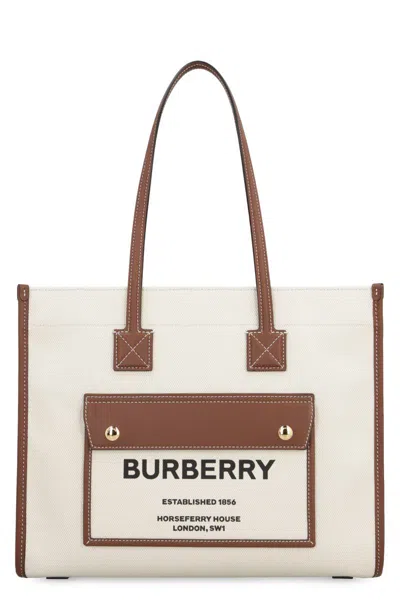 Shop Burberry Totes In Neutrals