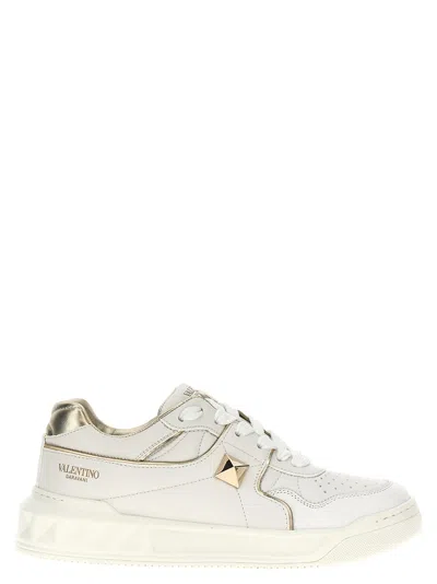 Shop Valentino One Stud Sneakers Gold