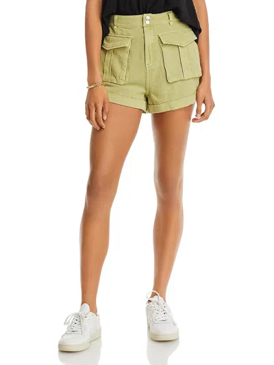 Shop Blanknyc Womens Linen Denim Shorts In Yellow
