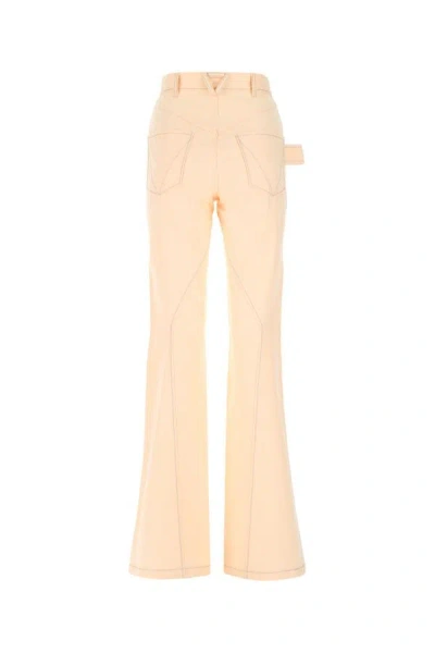 Bottega Veneta Peach Cotton Wide Leg Pant In Orange