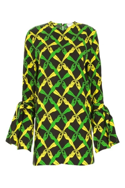 Bottega Veneta Printed Viscose Blouse In Green