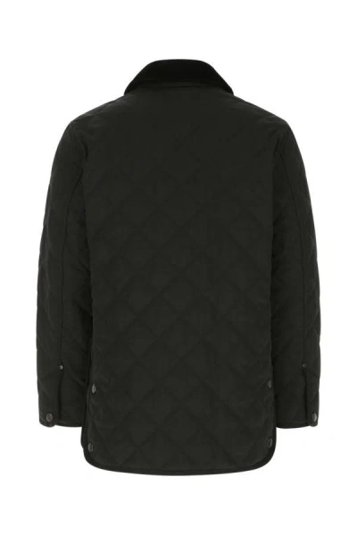 Shop Burberry Man Black Polyester Jacket