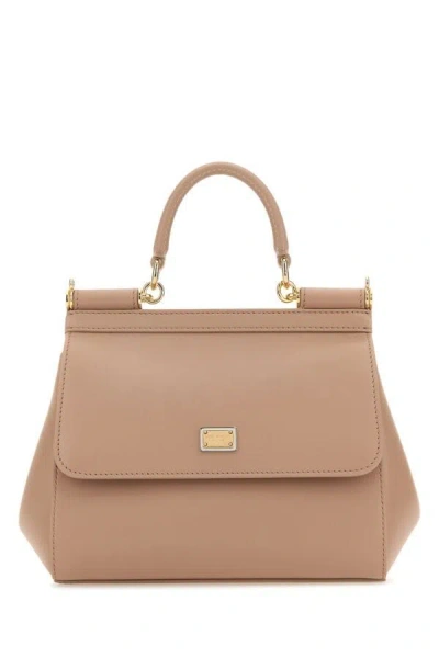 Shop Dolce & Gabbana Woman Skin Pink Leather Medium Sicily Handbag