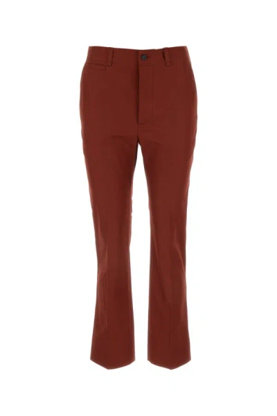 Shop Saint Laurent Woman Tiziano Red Cotton Pant