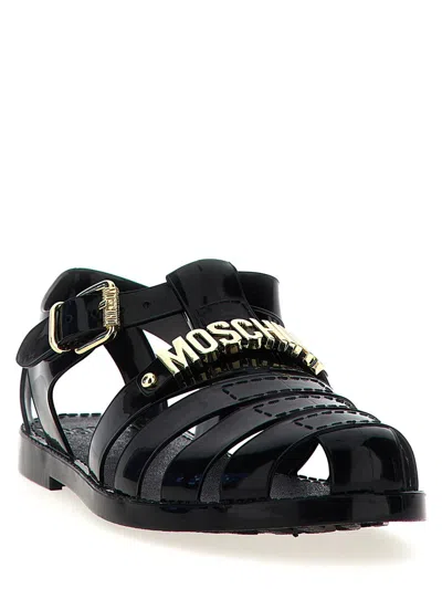 Shop Moschino 'jelly' Sandals In Black