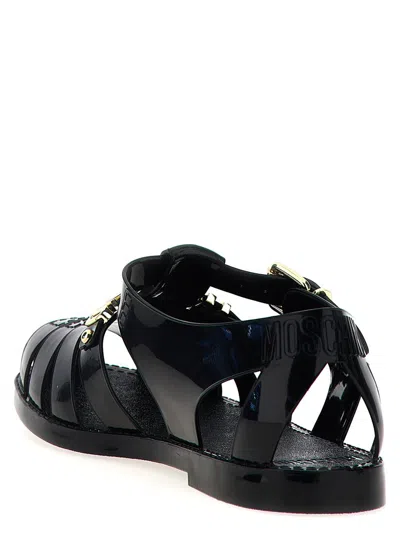 Shop Moschino 'jelly' Sandals In Black