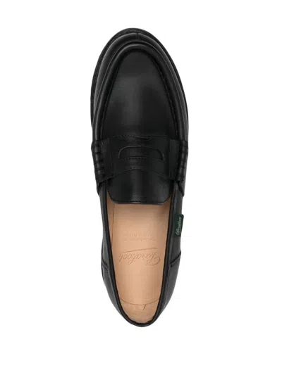 Paraboot Orsay Leather Moccassin Loafers In Black