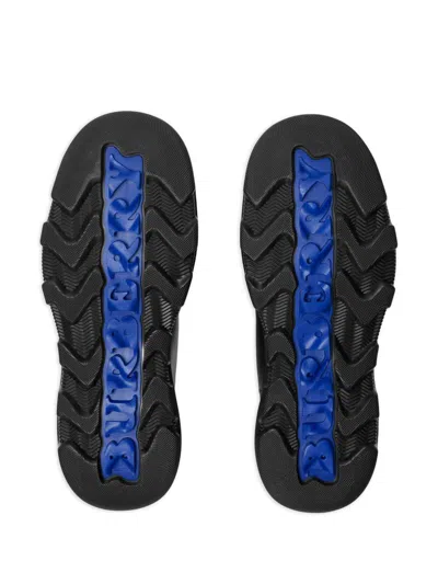 Burberry Chunky Sole Ankle Boots With Elastic Panels In Black