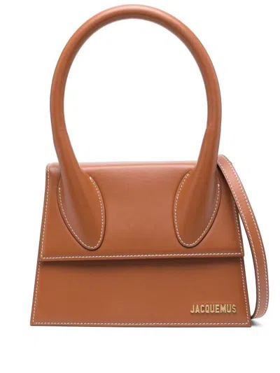 Shop Jacquemus Le Grand Chiquito Handbag In Leather Brown