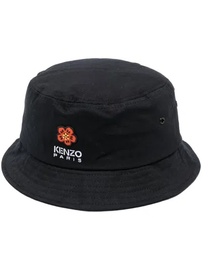 Shop Kenzo Boke Flower Crest Bucket Hat In Black