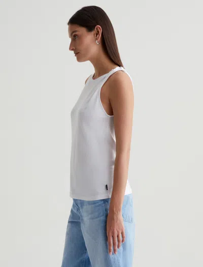 Ag Jaxon Ribbed Tank In White