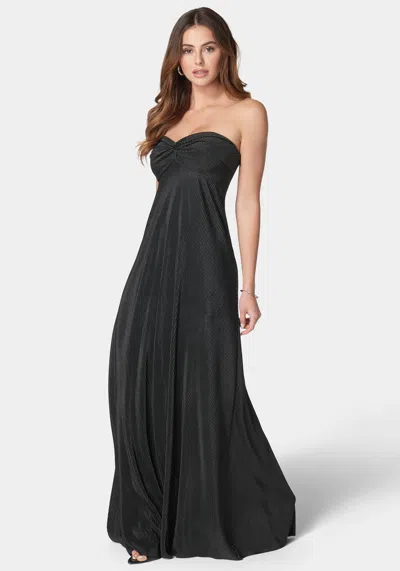 Bebe Plisse Empire Maxi In Black