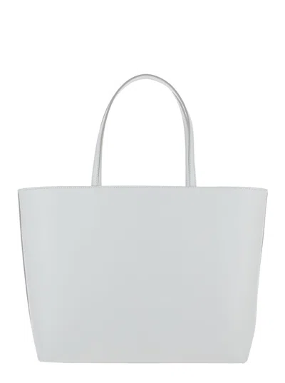 Shop Dolce & Gabbana 'dg Logo' White Medium Shopper In Leather Woman