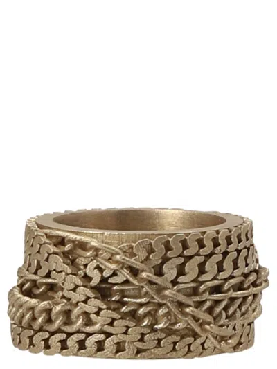 Shop Mm6 Maison Margiela Multi Chain Ring In Gold