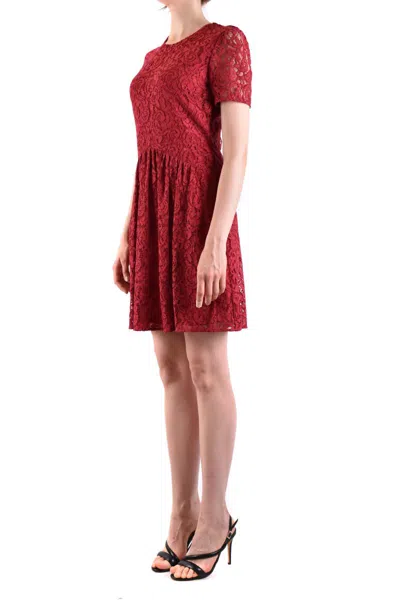 Shop Burberry Dress In Burgundy