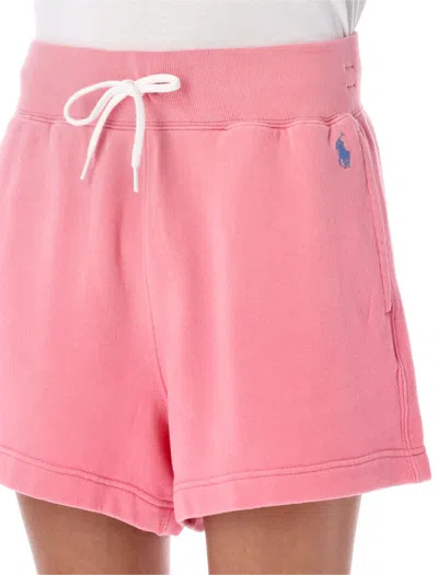 Shop Polo Ralph Lauren Shorts Washed Fleece In Ribbon Pink