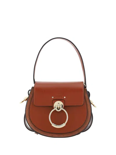 Chloé Tess Shoulder Bag In Sepia Brown