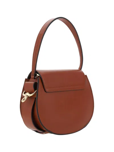 Chloé Tess Shoulder Bag In Sepia Brown