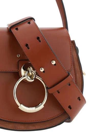 Chloé Tess Shoulder Bag In Sepia Brown