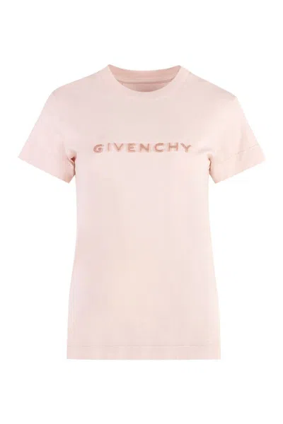 Shop Givenchy Cotton Crew-neck T-shirt In Pink